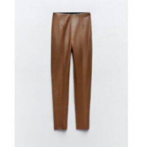 Zara Faux Brown Leather Leggings